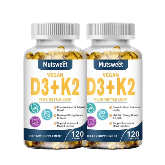 (2 Pack)Vitamin D3 + K2 Supplement - 5000 IU Vitamin D3 & 100 mcg Vitamin K2 MK-7, Dietary Supplement for Bone, Teeth, Muscle and Immune Health Support, 240 Softgels, Easy to Swallow