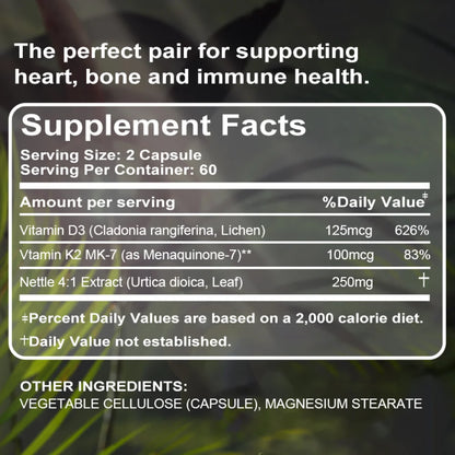 (2 Pack)Vitamin D3 + K2 Supplement - 5000 IU Vitamin D3 & 100 mcg Vitamin K2 MK-7, Dietary Supplement for Bone, Teeth, Muscle and Immune Health Support, 240 Softgels, Easy to Swallow