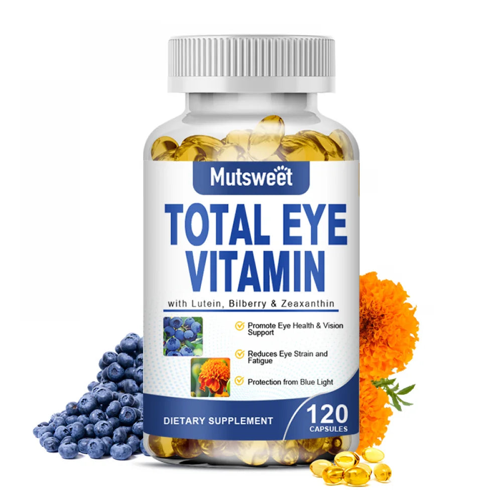 Mutsweet Eye Health & Vision Support Supplement - Lutein Eye Strain Support Vitamin Supplement 30 Capsules - 120 Capsules